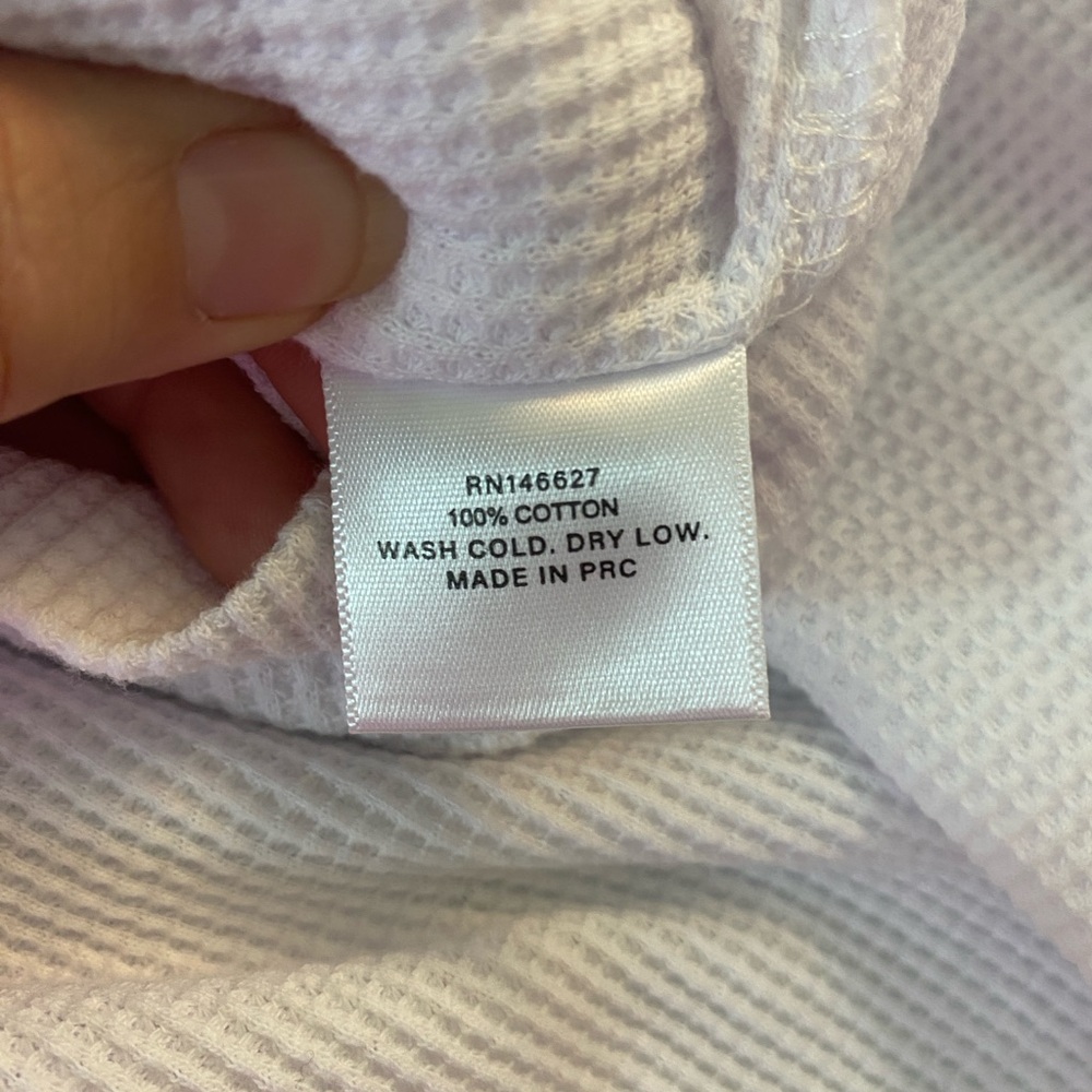 G59 100% Cotton White Long Sleeve Thermal Shirt with Small Black Logo, Size XL - Picture 4 of 5